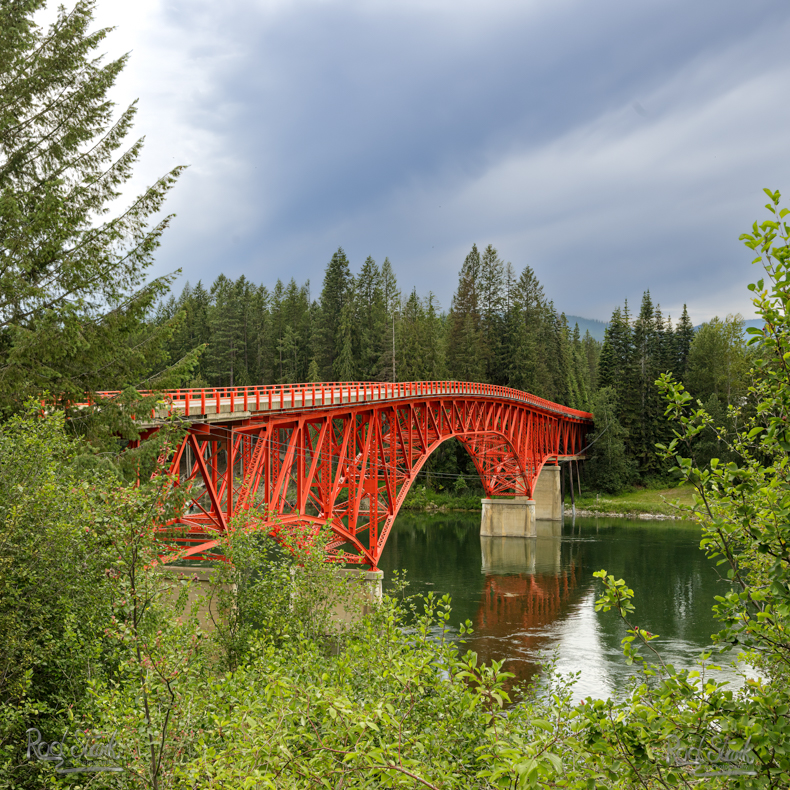 Orange bridge from 1935 over the Pend Orielle river